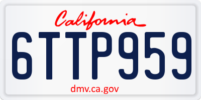 CA license plate 6TTP959
