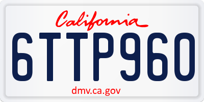 CA license plate 6TTP960