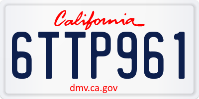 CA license plate 6TTP961