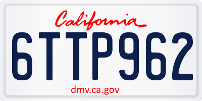 CA license plate 6TTP962