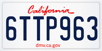 CA license plate 6TTP963