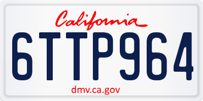 CA license plate 6TTP964