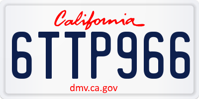 CA license plate 6TTP966