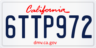 CA license plate 6TTP972