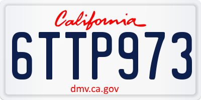 CA license plate 6TTP973