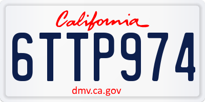 CA license plate 6TTP974