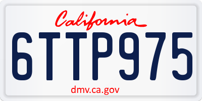 CA license plate 6TTP975