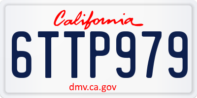 CA license plate 6TTP979