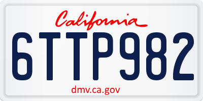 CA license plate 6TTP982