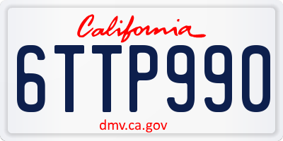 CA license plate 6TTP990