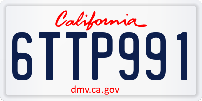 CA license plate 6TTP991