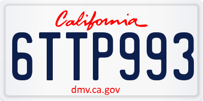 CA license plate 6TTP993