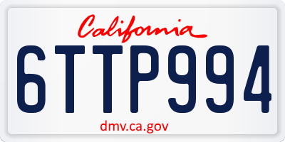 CA license plate 6TTP994