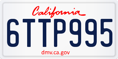 CA license plate 6TTP995