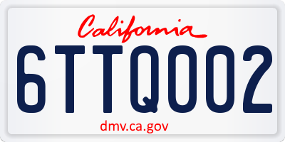 CA license plate 6TTQ002