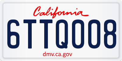 CA license plate 6TTQ008