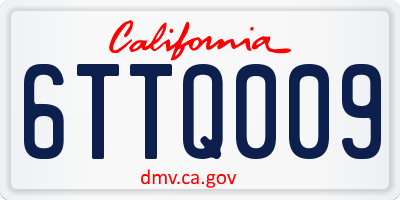 CA license plate 6TTQ009