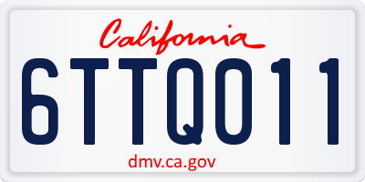 CA license plate 6TTQ011