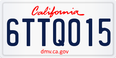 CA license plate 6TTQ015