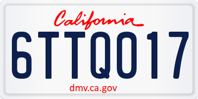 CA license plate 6TTQ017