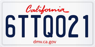 CA license plate 6TTQ021