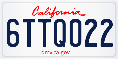 CA license plate 6TTQ022