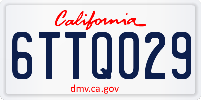 CA license plate 6TTQ029