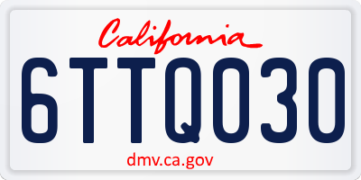 CA license plate 6TTQ030
