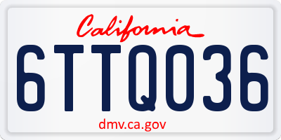 CA license plate 6TTQ036