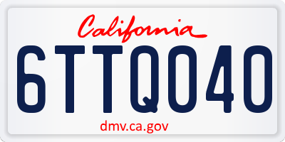 CA license plate 6TTQ040