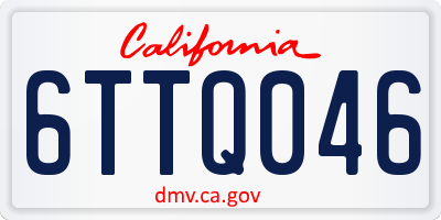 CA license plate 6TTQ046
