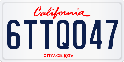 CA license plate 6TTQ047