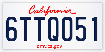 CA license plate 6TTQ051
