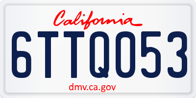 CA license plate 6TTQ053