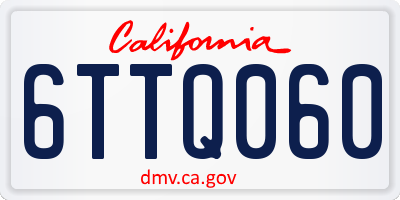 CA license plate 6TTQ060