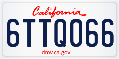 CA license plate 6TTQ066