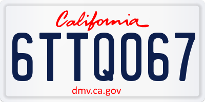 CA license plate 6TTQ067