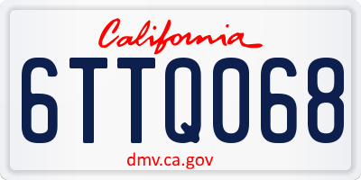 CA license plate 6TTQ068