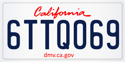 CA license plate 6TTQ069