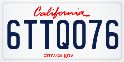 CA license plate 6TTQ076