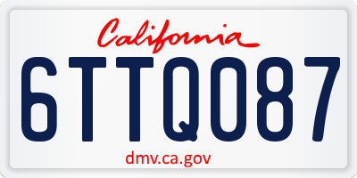 CA license plate 6TTQ087