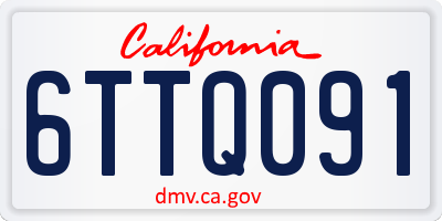 CA license plate 6TTQ091