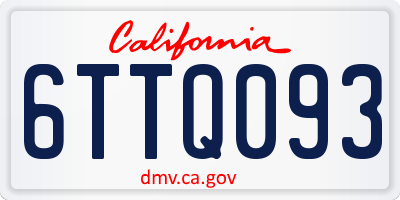 CA license plate 6TTQ093