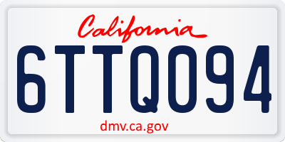CA license plate 6TTQ094