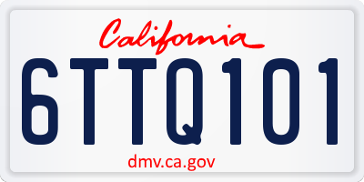 CA license plate 6TTQ101