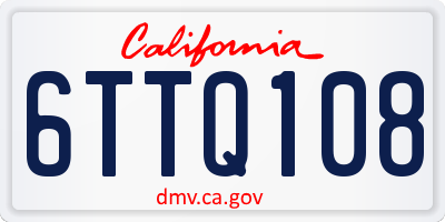 CA license plate 6TTQ108