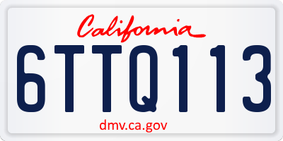 CA license plate 6TTQ113