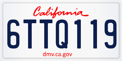 CA license plate 6TTQ119
