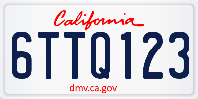 CA license plate 6TTQ123