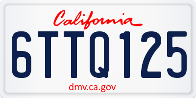 CA license plate 6TTQ125